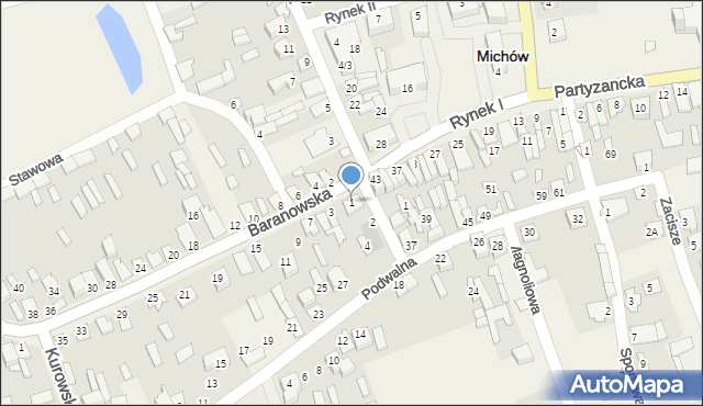 Michów, Baranowska, 1, mapa Michów