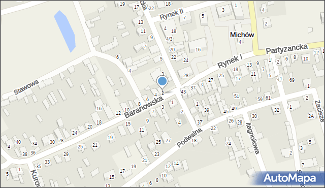 Michów, Baranowska, 2, mapa Michów