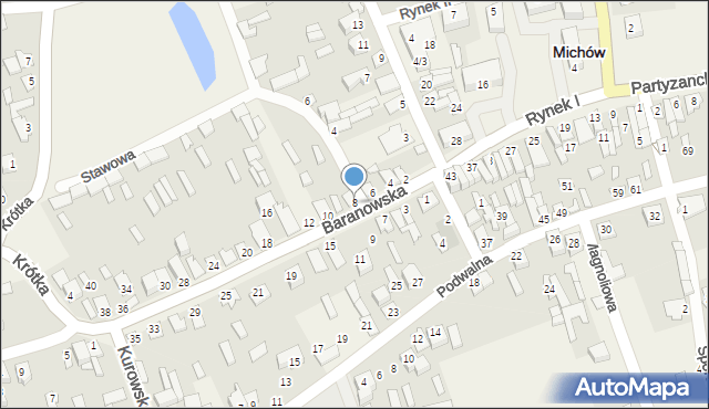Michów, Baranowska, 8, mapa Michów