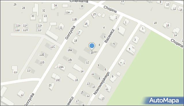 Międzychód, Bacewicz Grażyny, 10, mapa Międzychód