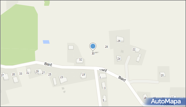 Międzyrzecze, Barć, 30, mapa Międzyrzecze