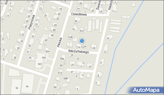 Mława, Baczyńskiego Krzysztofa Kamila, 27B, mapa Mława