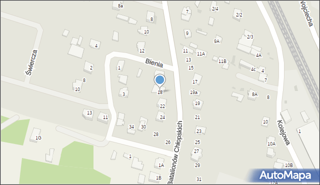 Mława, Batalionów Chłopskich, 18, mapa Mława