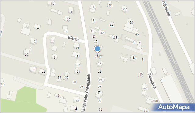 Mława, Batalionów Chłopskich, 19a, mapa Mława