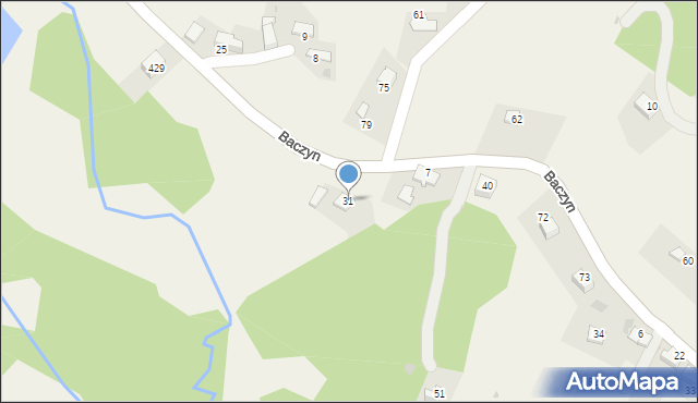 Mników, Baczyn, 31, mapa Mników
