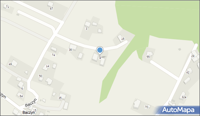 Mników, Baczyn, 4, mapa Mników