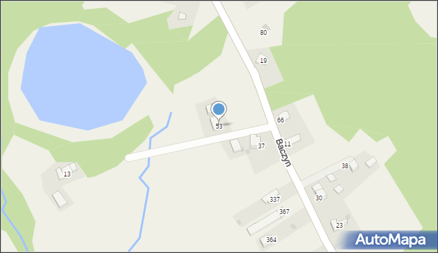 Mników, Baczyn, 53, mapa Mników