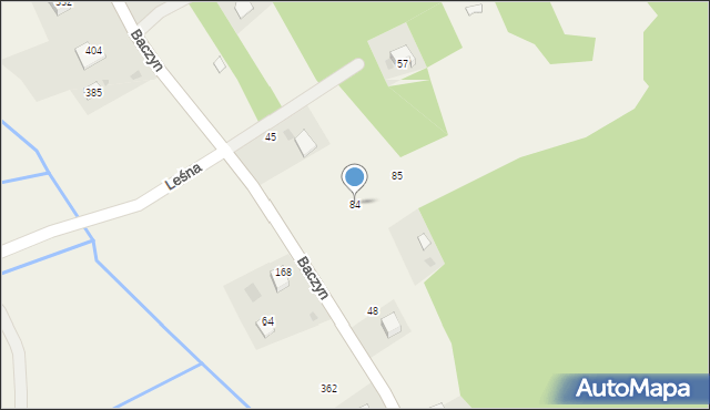 Mników, Baczyn, 84, mapa Mników