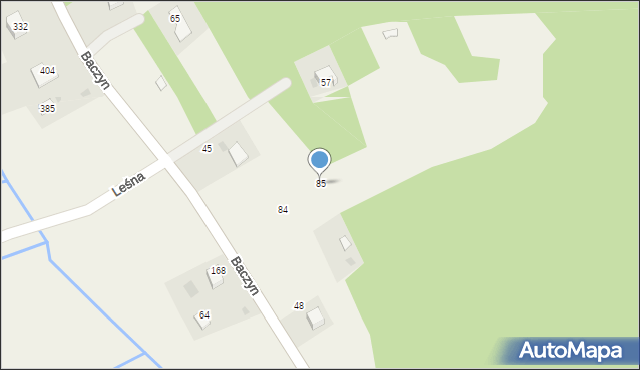 Mników, Baczyn, 85, mapa Mników