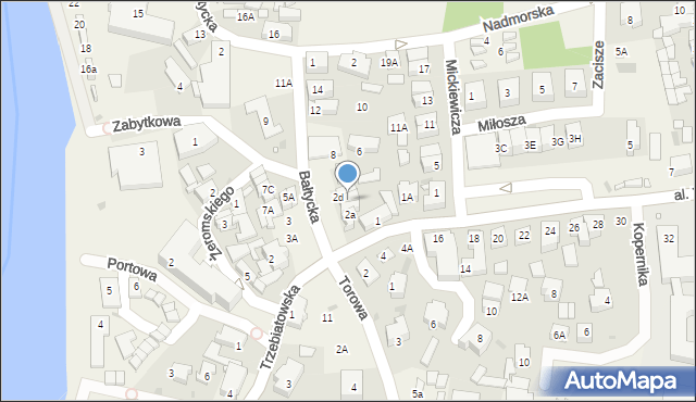 Mrzeżyno, Bałtycka, 2c, mapa Mrzeżyno