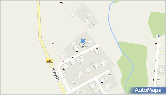 Mścice, Bałtycka, 23, mapa Mścice