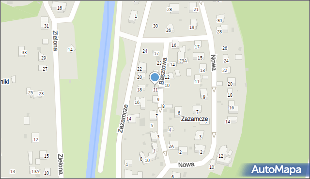 Muszyna, Basztowa, 11, mapa Muszyna