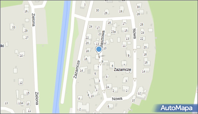 Muszyna, Basztowa, 9, mapa Muszyna