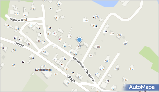 Mysłowice, Batalionów Chłopskich, 23, mapa Mysłowice
