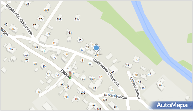 Mysłowice, Batalionów Chłopskich, 43, mapa Mysłowice