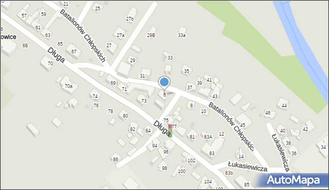 Mysłowice, Batalionów Chłopskich, 6, mapa Mysłowice