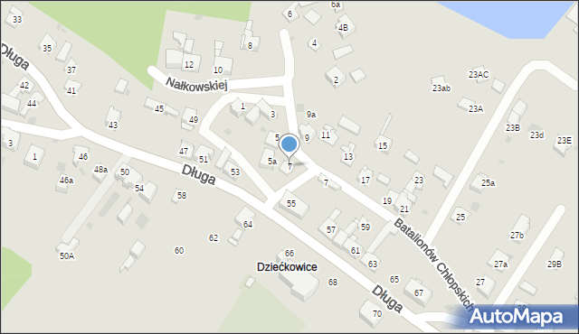 Mysłowice, Batalionów Chłopskich, 7, mapa Mysłowice