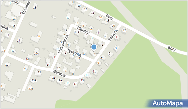 Myszków, Barwna, 4, mapa Myszków