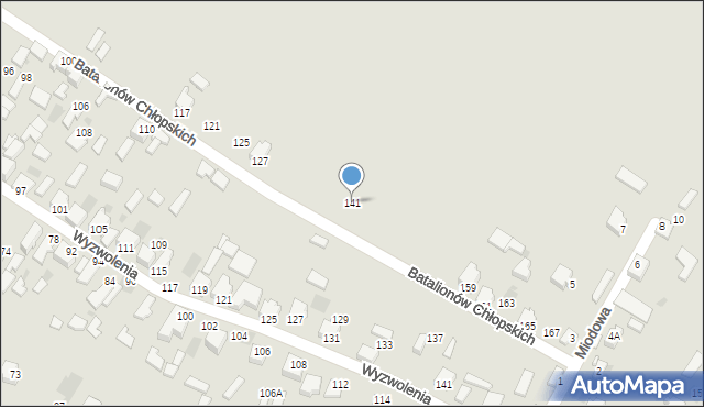 Myszków, Batalionów Chłopskich, 141, mapa Myszków