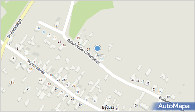Myszków, Batalionów Chłopskich, 29, mapa Myszków
