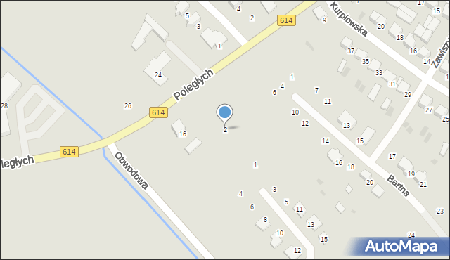 Myszyniec, Baśniowa, 2, mapa Myszyniec