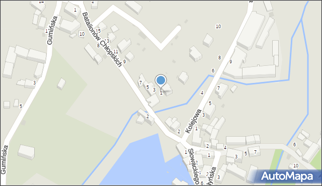 Niemcza, Batalionów Chłopskich, 1, mapa Niemcza