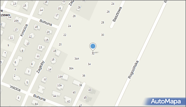 Nowe Gulczewo, Basztowa, 32, mapa Nowe Gulczewo