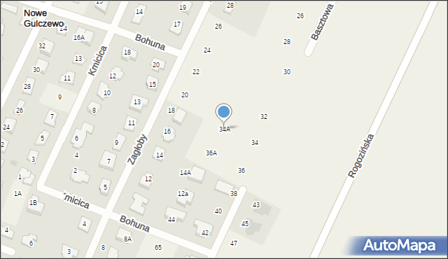 Nowe Gulczewo, Basztowa, 34A, mapa Nowe Gulczewo
