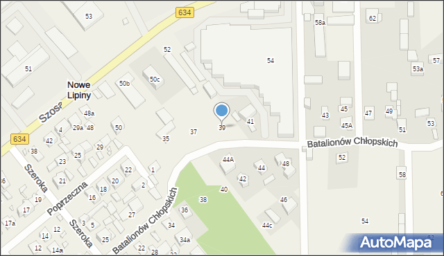 Nowe Lipiny, Batalionów Chłopskich, 39, mapa Nowe Lipiny