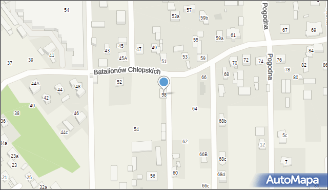 Nowe Lipiny, Batalionów Chłopskich, 58, mapa Nowe Lipiny
