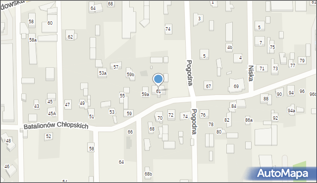 Nowe Lipiny, Batalionów Chłopskich, 61, mapa Nowe Lipiny