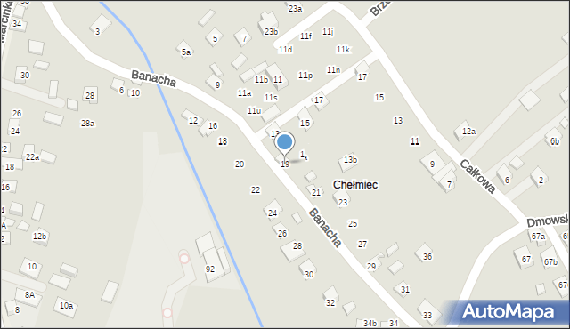 Nowy Sącz, Banacha Stefana, 19, mapa Nowego Sącza