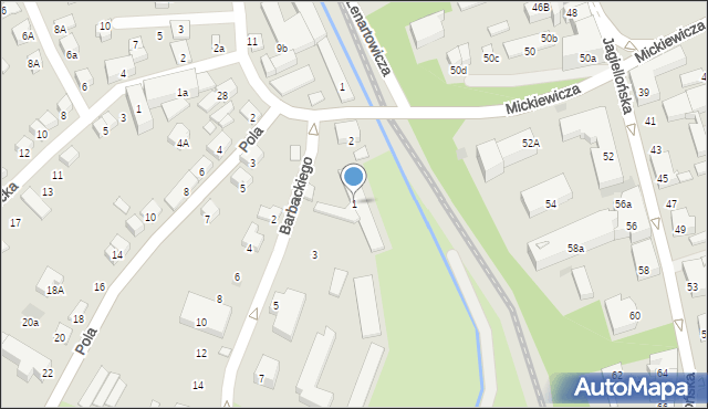 Nowy Sącz, Barbackiego Władysława, 1, mapa Nowego Sącza