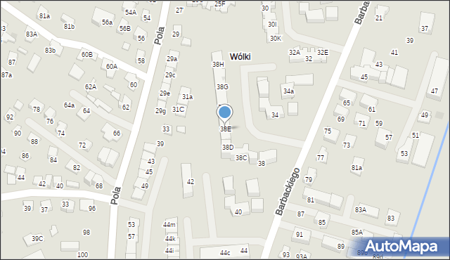 Nowy Sącz, Barbackiego Władysława, 38E, mapa Nowego Sącza