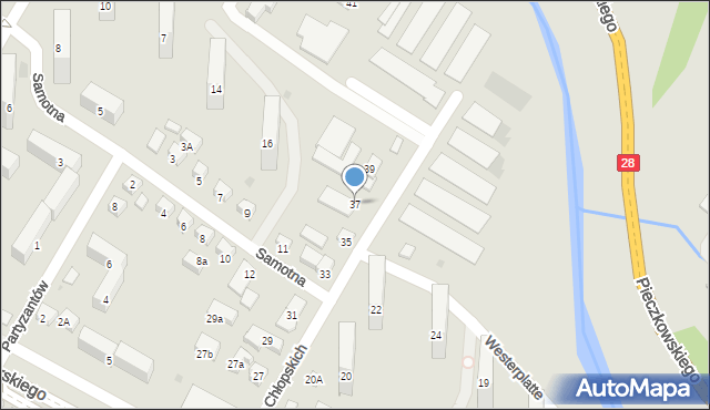 Nowy Sącz, Batalionów Chłopskich, 37, mapa Nowego Sącza