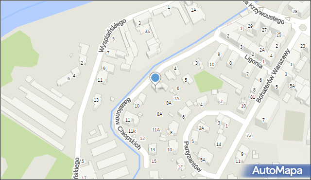 Nysa, Batalionów Chłopskich, 8, mapa Nysy