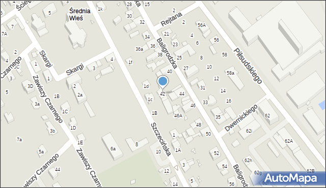 Nysa, Baligrodzka, 42, mapa Nysy