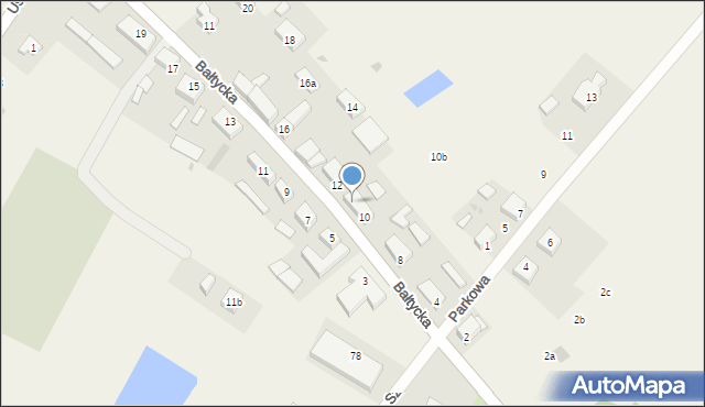 Objazda, Bałtycka, 10a, mapa Objazda