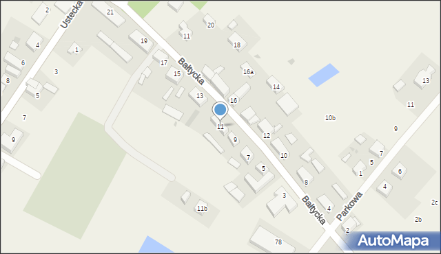 Objazda, Bałtycka, 11, mapa Objazda