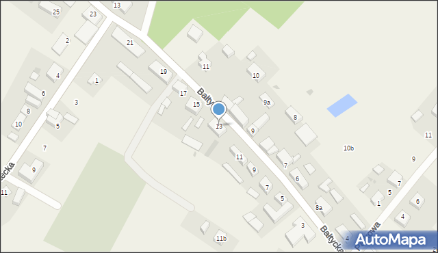 Objazda, Bałtycka, 13, mapa Objazda