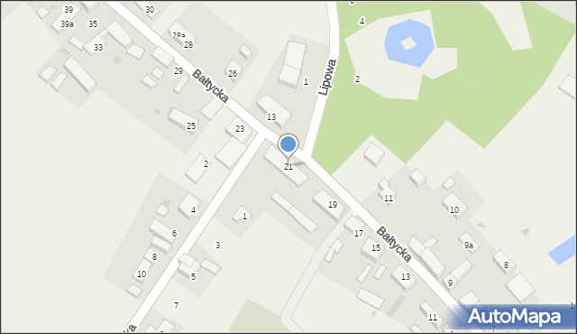 Objazda, Bałtycka, 21, mapa Objazda
