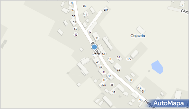 Objazda, Bałtycka, 47, mapa Objazda