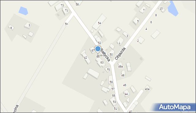 Objazda, Bałtycka, 65, mapa Objazda