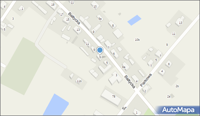 Objazda, Bałtycka, 7, mapa Objazda