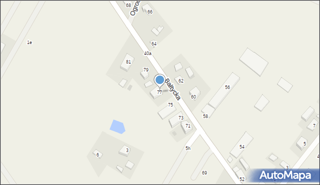 Objazda, Bałtycka, 77, mapa Objazda