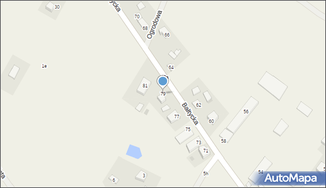Objazda, Bałtycka, 79, mapa Objazda