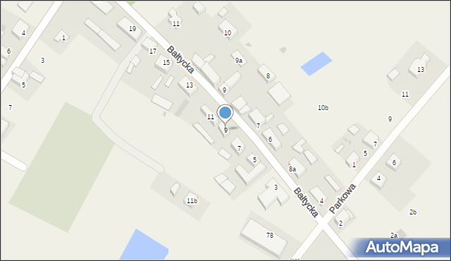 Objazda, Bałtycka, 9, mapa Objazda