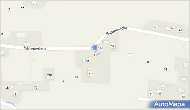 Ochaby Wielkie, Baranowicka, 63, mapa Ochaby Wielkie