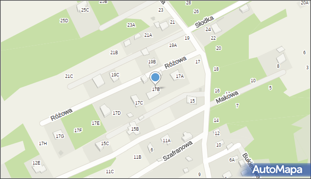 Odrano-Wola, Barwna, 17B, mapa Odrano-Wola