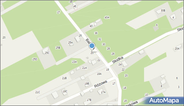 Odrano-Wola, Barwna, 23, mapa Odrano-Wola